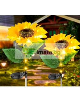 Градинска LED лампа със соларен панел Слънчоглед